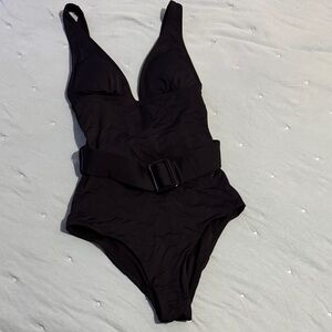 Only Elegant Black Swimsuit with Belt